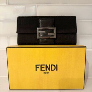 Fendi Zucchino Canvas Long Wallet